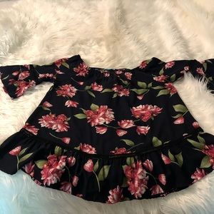 Off the shoulder floral blouse